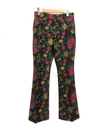 TOGA ARCHIVES（トーガアーカイブス）の古着「POLYESTER WOOL PRINT SLACKS」｜ブラック×パープル