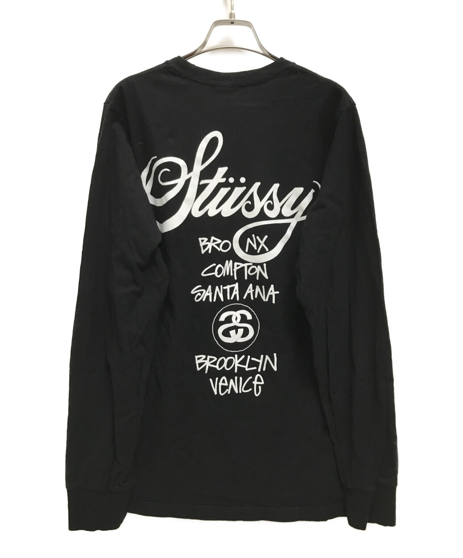 stussy×Dover Street Market Ginza (ステューシー×ドーバー ストリート マーケット ギンザ) コラボカットソー  ブラック サイズ:S