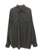 COMOLIコモリ）の古着「22AW　ウールモールスキンワークシャツ」｜ブラック