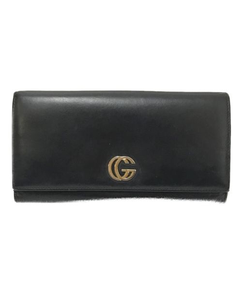 GUCCI（グッチ）GUCCI (グッチ) プチマーモントフラップ長財布 ブラック サイズ:下記参照の古着・服飾アイテム