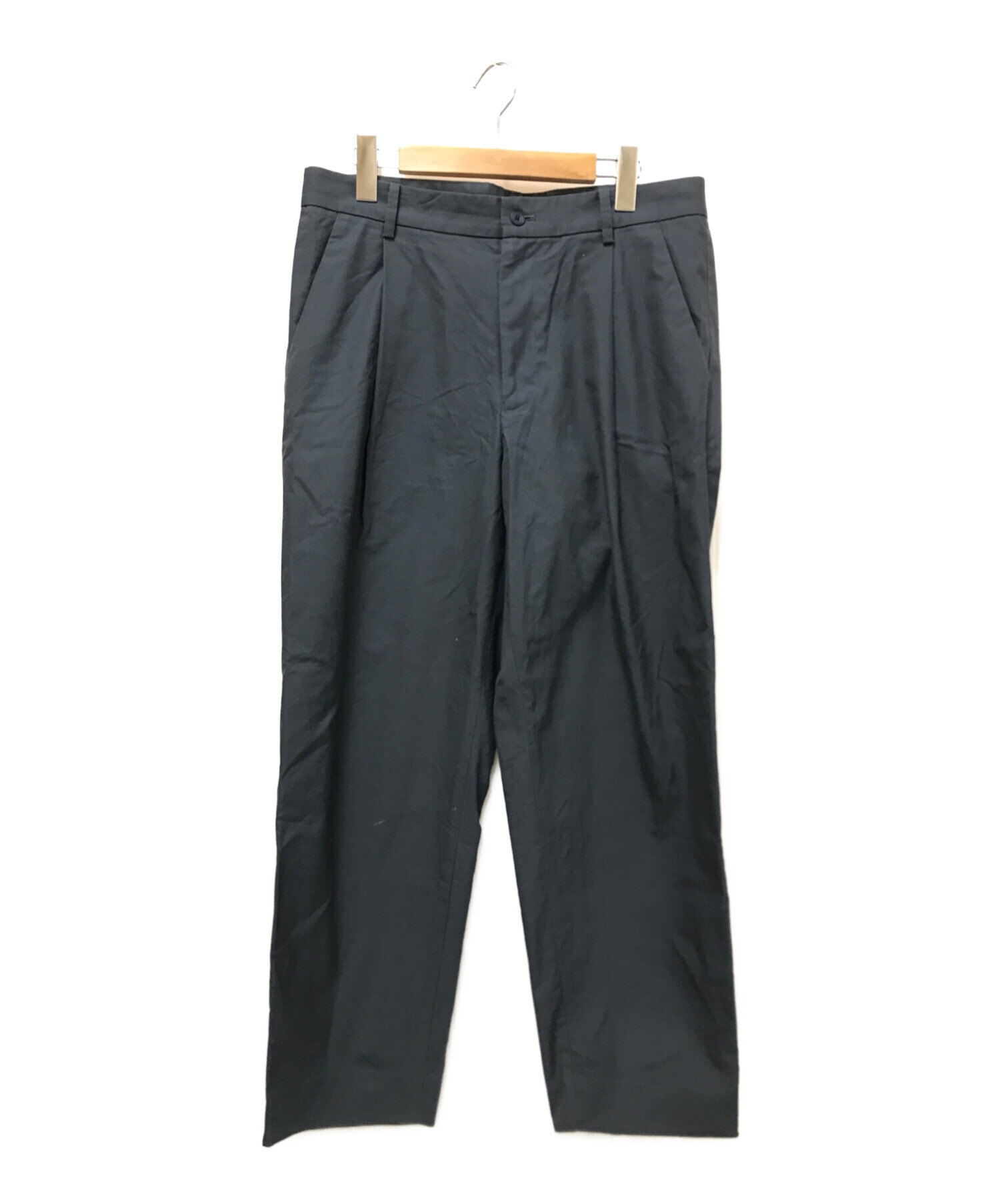 中古・古着通販】ATON (エイトン) GIZA OXFORD TAPERED PANTS ネイビー