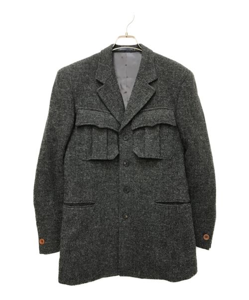 Paul Smith London×Harris Tweed（ポールスミスロンドン×ハリスツイード）Paul Smith London×Harris Tweed (ポールスミスロンドン×ハリスツイード) 別注 サファリジャケット グレー サイズ:Lの古着・服飾アイテム