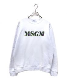 MSGM（エムエスジーエム）の古着「刺繍クルーネックプリントスウェット」｜ホワイト