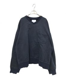 stein（シュタイン）の古着「DIVIDE SLEEVE V NECK SWEAT」｜ネイビー