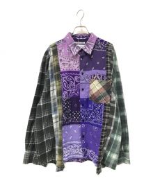 Rebuild by Needles×MIYAGIHIDETAKA（リビルドバイニードルス×ミヤギヒデタカ）の古着「FLANNEL SHIRT-7 CUT WIDE SHIRT」｜マルチカラー