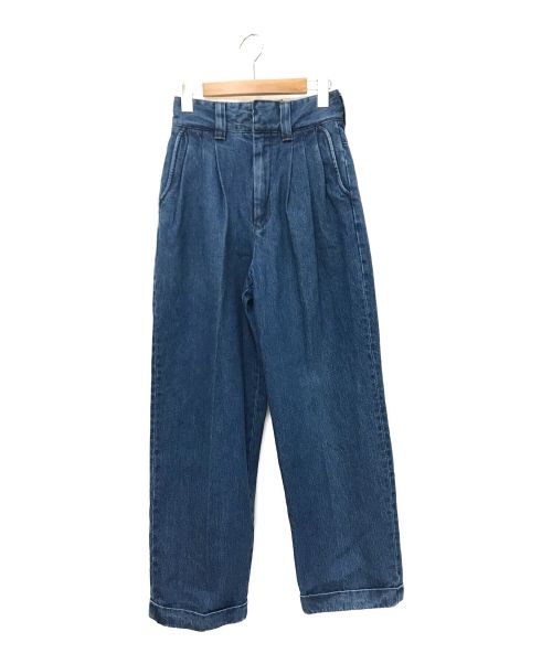 FARAH（ファーラー）FARAH (ファーラー) Three-Tuck Wide Pants インディゴ サイズ:W27の古着・服飾アイテム