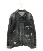 SEQUEL×FRAGMENT DESIGNシークエル×フラグメントデザイン）の古着「DAMAGE DENIM JACKET」｜ブラック