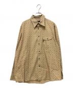 BURBERRY BLACK LABELバーバリーブラックレーベル）の古着「総柄長袖シャツ」｜ベージュ