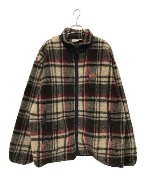 WOOLRICH（ウールリッチ）WOOLRICH (ウールリッチ) Check Boa Fleece Jacket ベージュ サイズ:Lの古着・服飾アイテム