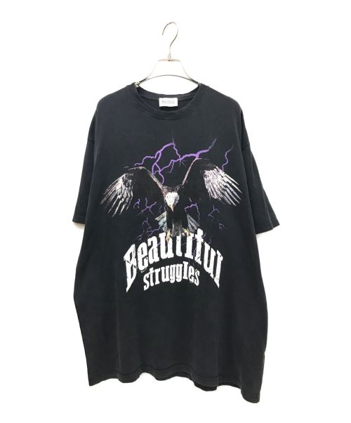 BEAUTIFUL STRUGGLES（ビューティフルストラグルズ）BEAUTIFUL STRUGGLES (ビューティフルストラグルズ) プリントTシャツ ブラック サイズ:Mの古着・服飾アイテム