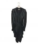 BALENCIAGAバレンシアガ）の古着「Black Satin Gathered Dress」｜ブラック