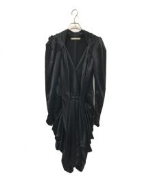 BALENCIAGA（バレンシアガ）の古着「Black Satin Gathered Dress」｜ブラック