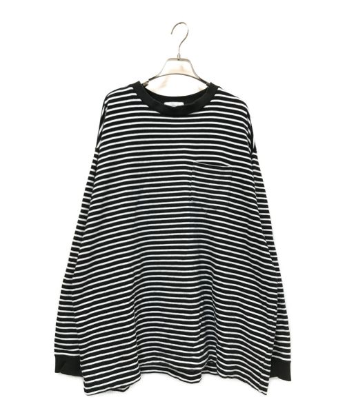 BALLAST ARK（バラストアーク）BALLAST ARK (バラストアーク) BIG SIZE BORDER L/S TEE ホワイト×ブラック サイズ:Fの古着・服飾アイテム