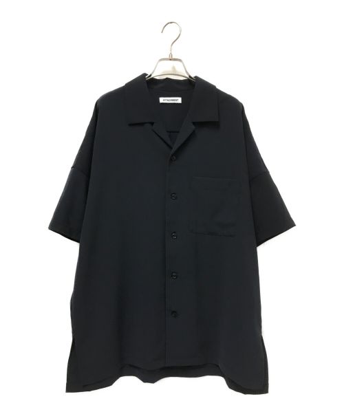 ATTACHMENT（アタッチメント）ATTACHMENT (アタッチメント) PE LIGHT TROPICAL S/S OPEN COLLAR SHIRT ネイビー サイズ:1の古着・服飾アイテム