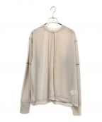 CLANEクラネ）の古着「SOLID SLEEVE SHEER L/S TOPS」｜ベージュ