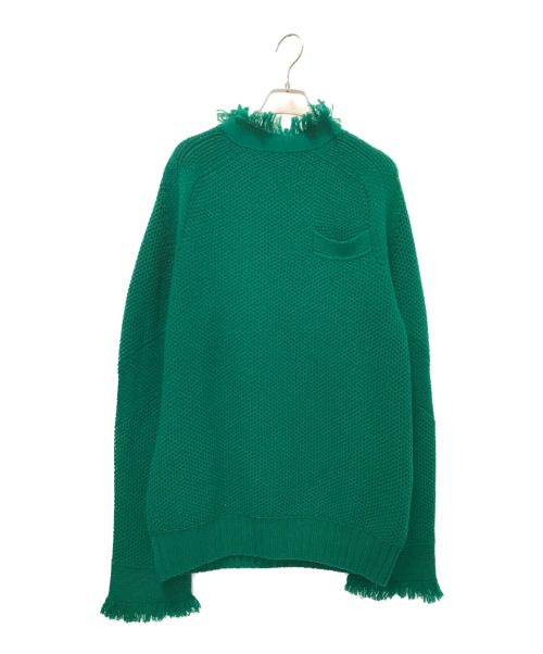 sacai（サカイ）sacai (サカイ) FRINGE KNIT PULLOVER グリーン サイズ:1の古着・服飾アイテム