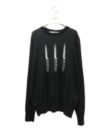 JOHN LAWRENCE SULLIVAN（ジョン ローレンス サリバン）の古着「KNIF JACPUARD KNIT」｜ブラック