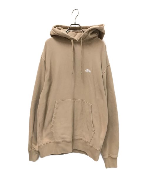 stussy（ステューシー）stussy (ステューシー) Stock Logo Hood ベージュ サイズ:Mの古着・服飾アイテム