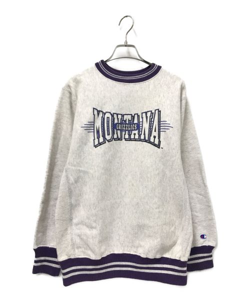 Champion REVERSE WEAVE（チャンピオン リバース ウィーブ）Champion REVERSE WEAVE (チャンピオンリバースウィーブ) 90'sヴィンテージスウェット グレー×パープル サイズ:Mの古着・服飾アイテム