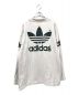 adidas (アディダス) ヴィンテージモックネックプリントスウェット ホワイト サイズ:M-L：3980円