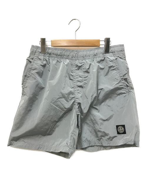 STONE ISLAND（ストーンアイランド）STONE ISLAND (ストーンアイランド) Garment Dyed Nylon Swim Short シルバー サイズ:Mの古着・服飾アイテム