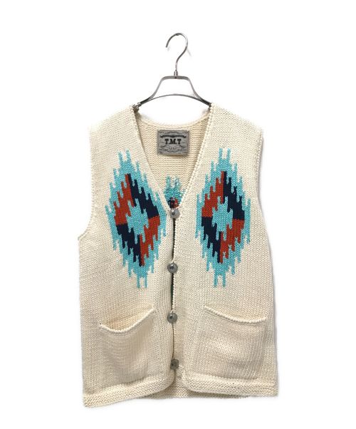 TMT（ティーエムティー）TMT (ティーエムティー) NATIVE INTERSIA PERUVIAN HAND KNIT VEST アイボリー サイズ:Mの古着・服飾アイテム