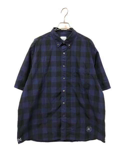 uniform experiment（ユニフォームエクスペリメント）uniform experiment (ユニフォームエクスペリメント) S/S BIG B.D SHIRT ネイビー×ブラック サイズ:2の古着・服飾アイテム