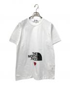 PLAY COMME des GARCONS×THE NORTH FACEプレイ コムデギャルソン×ザ ノース フェイス）の古着「コラボプリントTシャツ」｜ホワイト