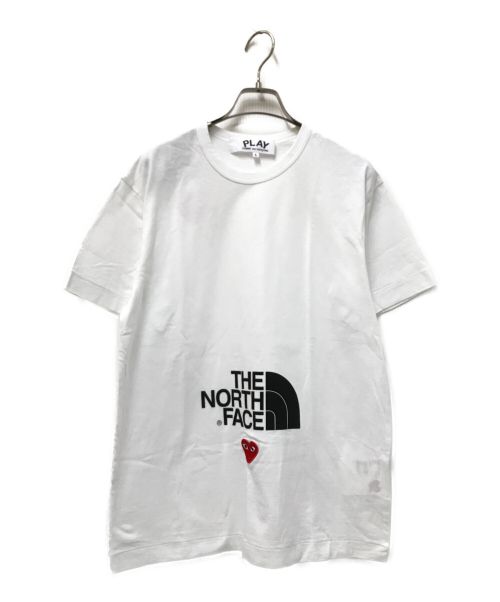 PLAY COMME des GARCONS（プレイ コムデギャルソン）PLAY COMME des GARCONS (プレイ コムデギャルソン) THE NORTH FACE (ザ ノース フェイス) コラボプリントTシャツ ホワイト サイズ:Lの古着・服飾アイテム