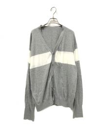 uniform experiment（ユニフォームエクスペリメント）の古着「CHEST LINE KNIT CARDIGAN」｜ホワイト×グレー