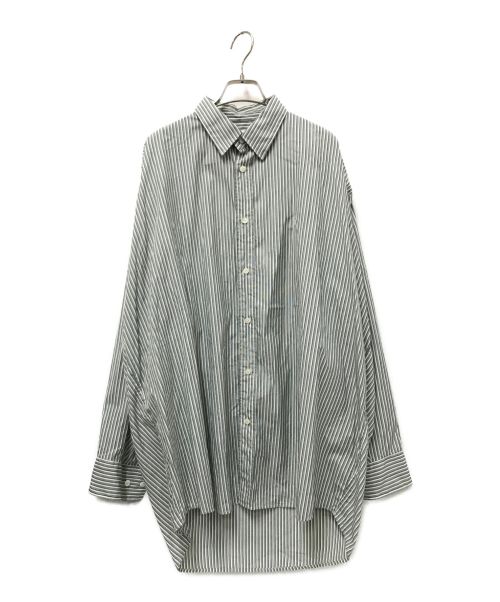 Gymphlex（ジムフレックス）Gymphlex (ジムフレックス) STRIPE SHIRTS ホワイト×グレー サイズ:Mの古着・服飾アイテム