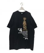 stussyステューシー）の古着「シャドーマンプリントTシャツ」｜ブラック