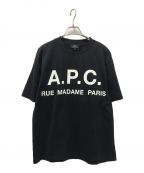 A.P.C.×EDIFICEアーペーセー×エディフィス）の古着「別注 オーバーサイズロゴプリントTシャツ」｜ブラック