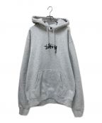 stussyステューシー）の古着「STOCK LOGO HOODIE」｜グレー