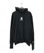 UNDEFEATED×Champion REVERSE WEAVEアンディフィーテッド×チャンピオン リバースウィーブ）の古着「プルオーバーロゴプリントパーカー」｜ブラック