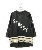 stussyステューシー）の古着「メッシュホッケーTシャツ」｜ブラック