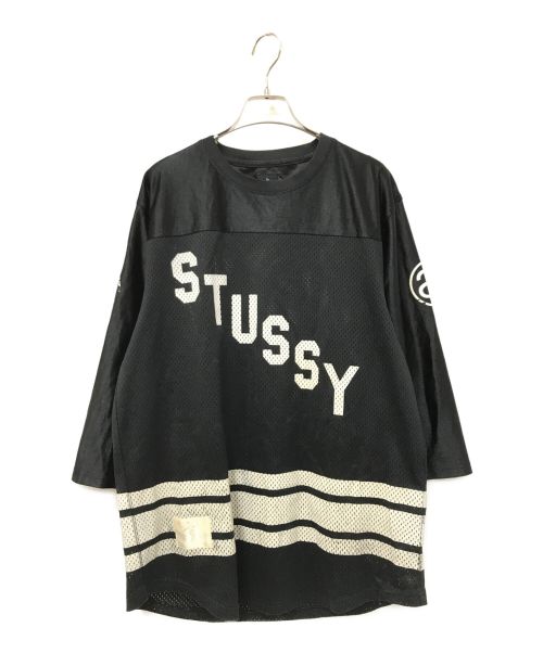 stussy（ステューシー）stussy (ステューシー) メッシュホッケーTシャツ ブラック サイズ:Mの古着・服飾アイテム