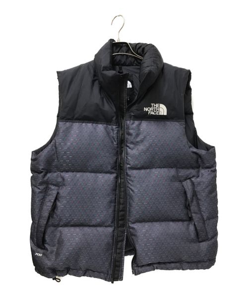 THE NORTH FACE（ザ ノース フェイス）THE NORTH FACE (ザ ノース フェイス) 1996 ENGINEERED JACQUARD NUPTSE VEST ブラック×パープル サイズ:LGの古着・服飾アイテム