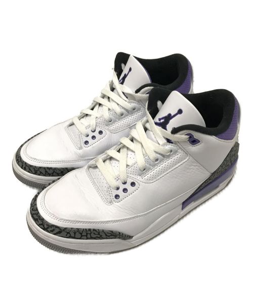 NIKE（ナイキ）NIKE (ナイキ) AIR JORDAN 3 RETRO ホワイト×パープル サイズ:27.5cmの古着・服飾アイテム