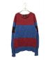 NIGEL CABOURN（ナイジェルケーボン）の古着「AUTHENTIC SEAMLESS RAGLAN CREW STRIPES 7GAUGE KNITSWEATER」｜レッド×ブルー