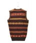 JAMIESON’S (ジャミーソンズ) BEAMS PLUS (ビームスプラス) 別注 V Neck Knit Vest ブラウン×レッド サイズ:下記参照：12800円