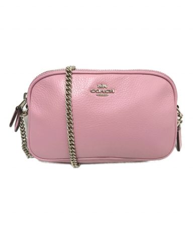 中古・古着通販】COACH (コーチ) チェーンショルダーバッグ ピンク