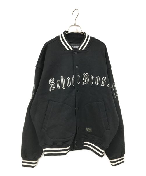 Schott（ショット）Schott (ショット) エンブロイドスタジアムジャンパースタジャン ブラック サイズ:Lの古着・服飾アイテム