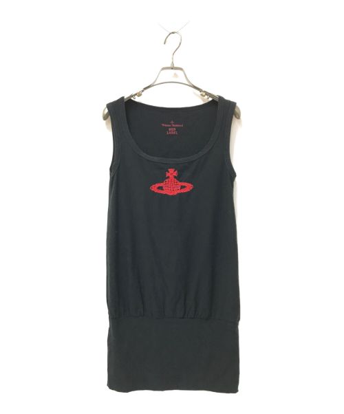 Vivienne Westwood RED LABEL（ヴィヴィアンウエストウッドレッドレーベル）Vivienne Westwood RED LABEL (ヴィヴィアンウエストウッドレッドレーベル) オーブ刺繍ノースリーブワンピース ブラック サイズ:Mの古着・服飾アイテム