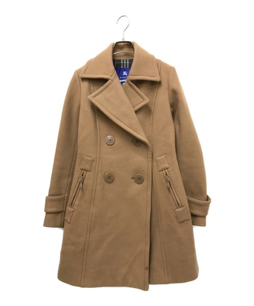 BURBERRY BLUE LABEL（バーバリーブルーレーベル）BURBERRY BLUE LABEL (バーバリーブルーレーベル) ウールダブルコート ベージュ サイズ:36の古着・服飾アイテム