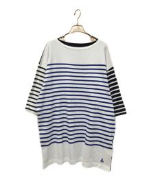 ARMOR LUX×SOPHNET.（アルモーリュックス×ソフネット）の古着「S/S LOOSE FIT COLOR PANELED BRETON SHIRT」｜ホワイト×ネイビー