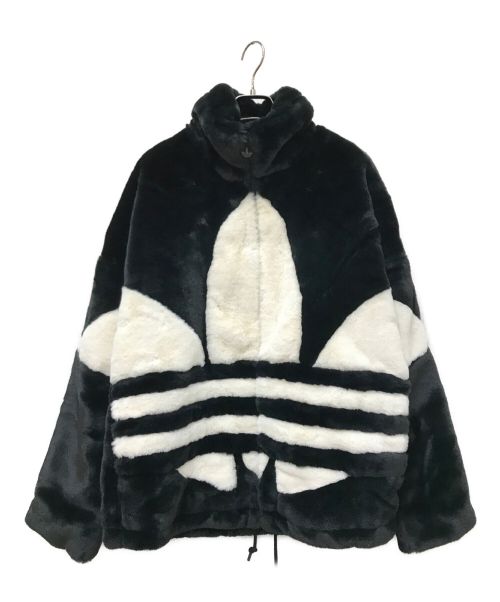 adidas（アディダス）adidas (アディダス) FUR JACKET ブラック×ホワイト サイズ:L 未使用品の古着・服飾アイテム