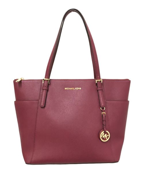 MICHAEL KORS（マイケルコース）MICHAEL KORS (マイケルコース) レザートートバッグ ボルドーの古着・服飾アイテム