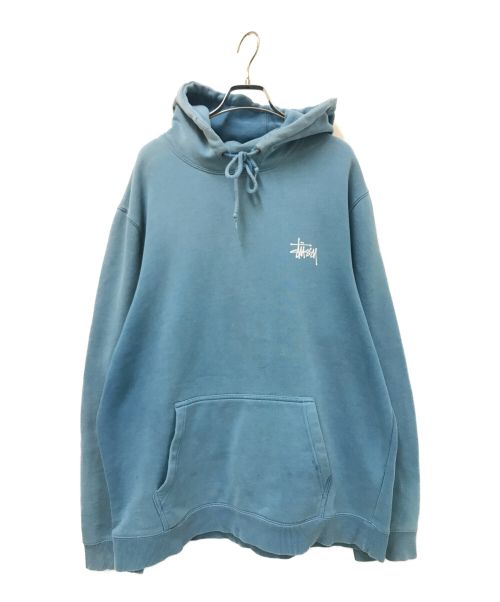 stussy（ステューシー）stussy (ステューシー) STOCK BASIC HOODIE ブルー サイズ:Lの古着・服飾アイテム