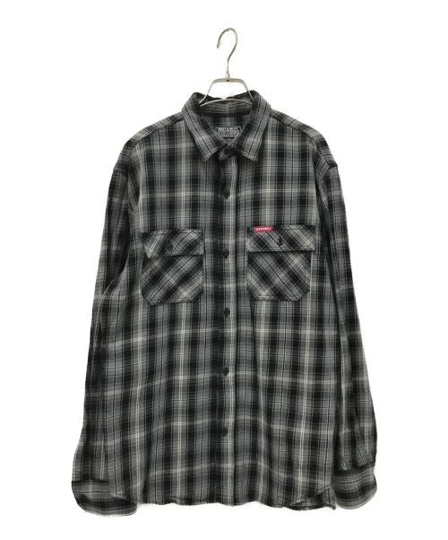 Hysteric Glamour（ヒステリックグラマー）Hysteric Glamour (ヒステリックグラマー) チェック柄ワークシャツ グレー サイズ:XLの古着・服飾アイテム